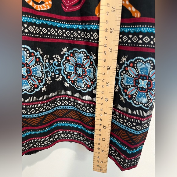 Anthropologie Black Floral & Animal Print Deep V Front Dress Sz. M‎ - Picture 6 of 11